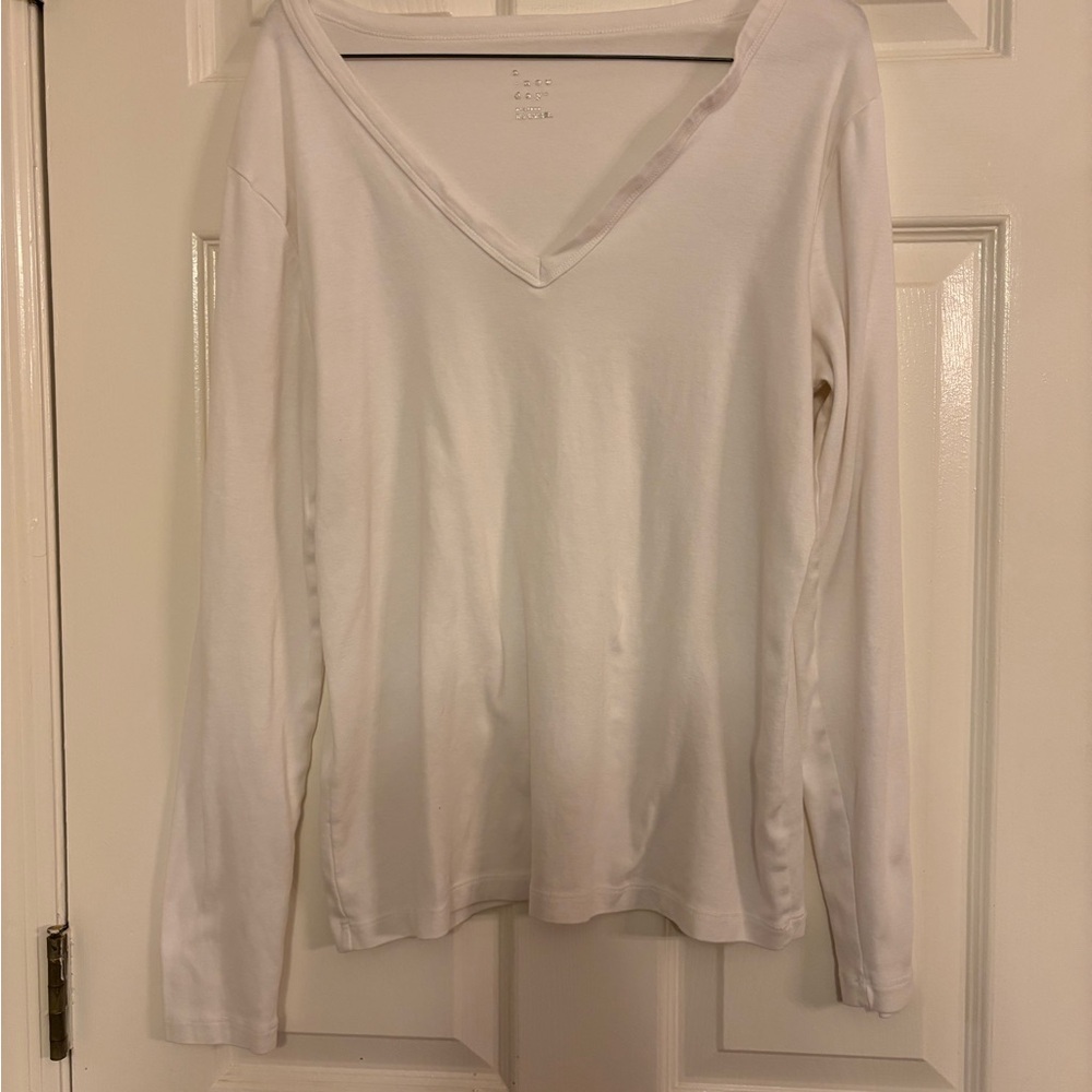 a new day White V-Neck Long Sleeve Top